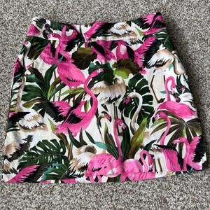 Loudmouth Ladies Women's Activewear Tropical Flamingo Pull On Golf Skort Size 0
